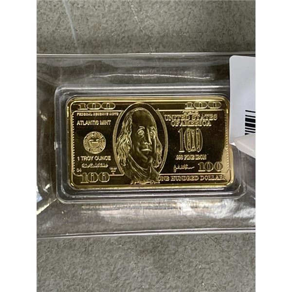 METAL US 100 DOLLAR BANK NOTE