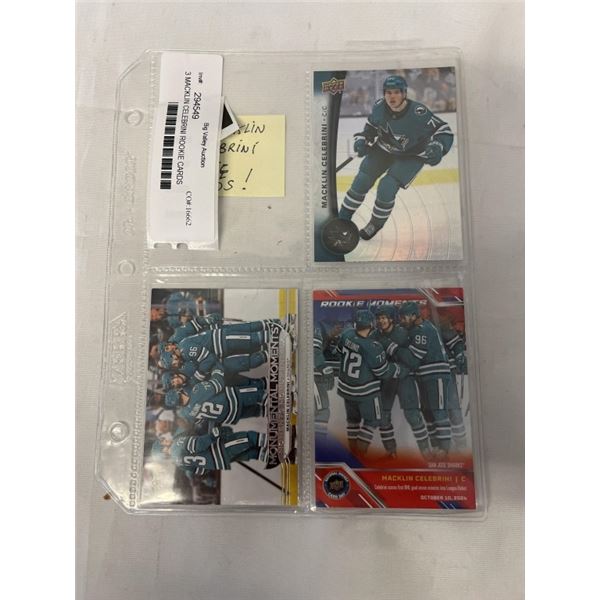 3 MACKLIN CELEBRINI ROOKIE CARDS