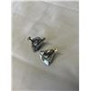Image 2 : PAIR OF VINTAGE MEXCIAN SILVER W/ BLACK ONYX STONES SCREW ON EARRINGS, MARKED NF SILVER MEXICO