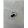 Image 1 : VINTAGE STERLING SILVER W/ 2 BLACK ONYX BEAD SIZE STONES RING MARKED AK STERLING SIZE 8