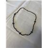 Image 1 : VINTAGE BLACK ALASKAN DIAMOND HEMETITE AND GENUINE RED GARNET STONES BEAD NECKLACE 18" LENGTH