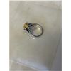 Image 2 : VINTAGE STERLING SILVER W/ QUARTZ STONE RING, UNMARKED, SIZE 7
