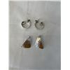 Image 1 : 2 PAIRS OF HAND HAMMERED STERLING SILVER EARRINGS, MARKED REY STG AND STERLING