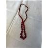Image 1 : VINTAGE FACETED RED CRYSTAL BEADS NECKLACE 18" LENGTH