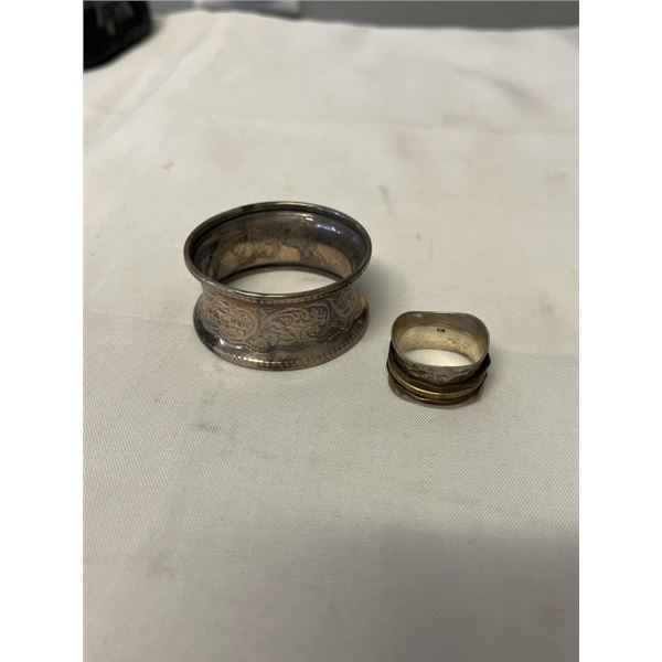 SILVER PLATED NAPKIN RING AND 925 RING