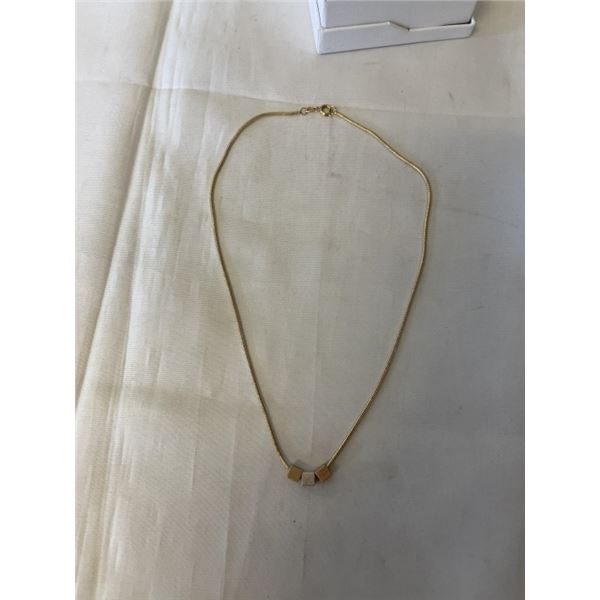 GOLD NECKLACE MARKED GALLE 18K GF 15" LENGTH