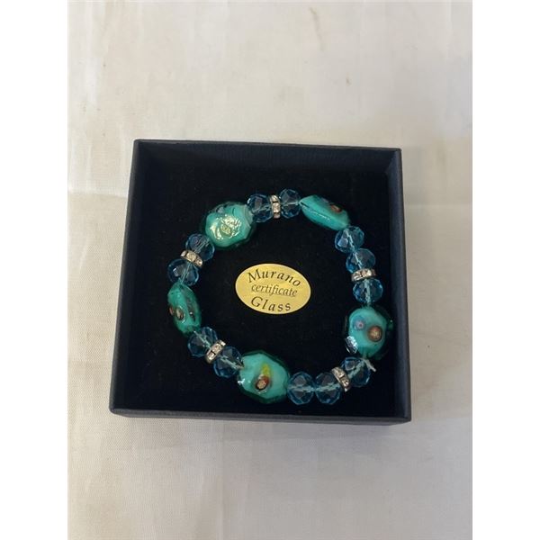 VINTAGE VENITIAN MURANO MILLEFIORI GLASS BEADS BRACELET