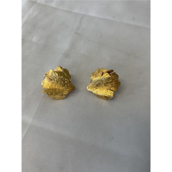 PAIR OF VINTAGE GOLD SCREW ON CLIP ON EARRINGS, EACH MARKED CORO (C)