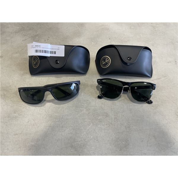 2 PAIRS OF RAY BAN SUNGLASSES IN CASE