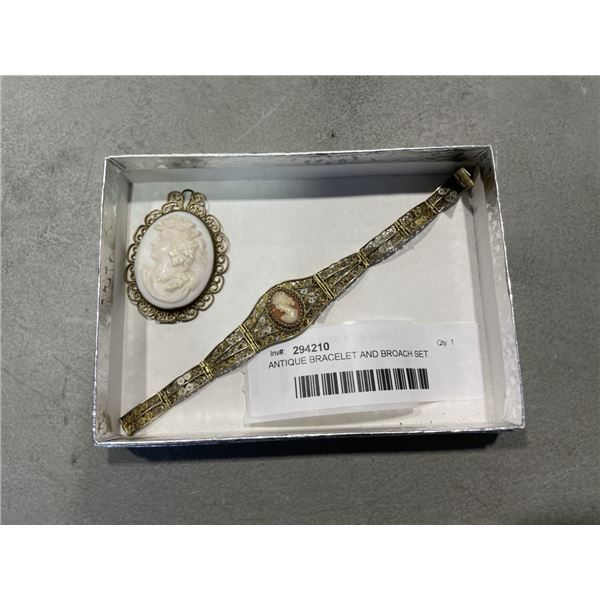 ANTIQUE BRACELET AND BROACH SET AND ANTIQUE NECLACE