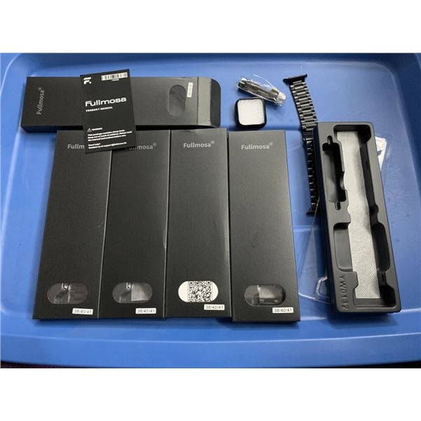 LOT OF NEW FULLMOSA BLACK STAINLESS STEEL LINK BANDS CASE COVERS FOR APPLE WATCHES