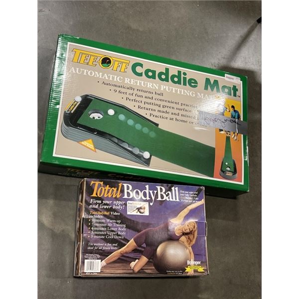 CADDIE MAT AUTOMATIC RETURN GOLF PUTTING SYSTEM, AND NEW YOGA BALL