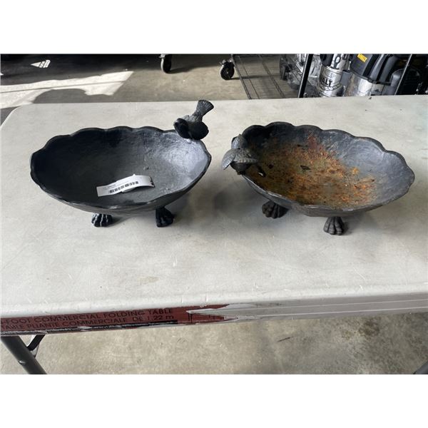 2 HEAVY SMALL BIRD BATHS
