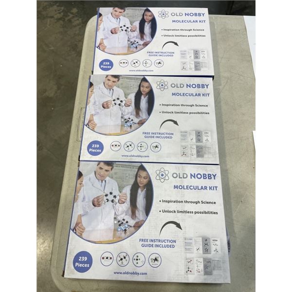 3 OLD NOBBY MOLECULAR KITS