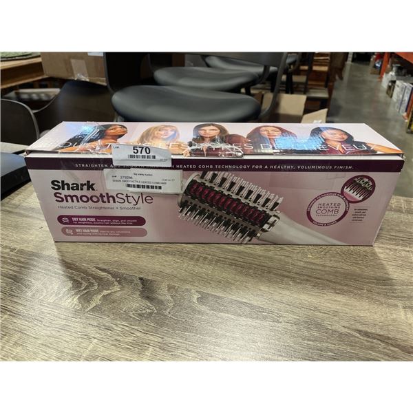 SHARK SMOOTHSTYLE HEATED COMB HAIR STRAIGHTENER - TESTED WORKING, RETAIL $129