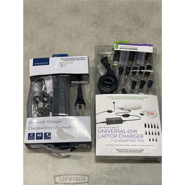 INSIGNIA ULTRABOOK CHARGER WITH UNIVERSAL 65W LAPTOP CHARGER