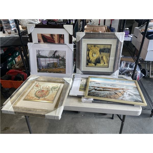 LOT OF 8 FRAMED PRINTS