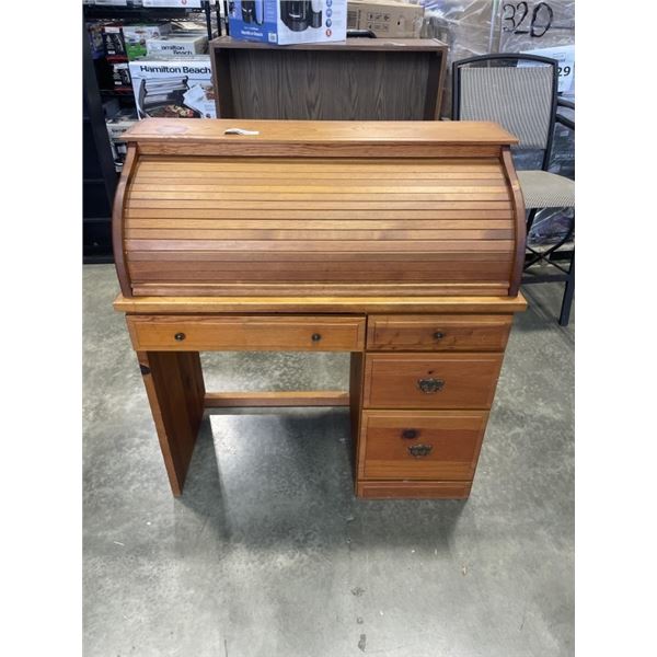 PINE ROLL TOP DESK