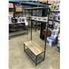 Image 2 : MODERN WOOD AND METAL ENTRYWAY COAT RACK BENCH
