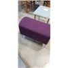 Image 2 : PURPLE FOOT STOOL AND GLASS ENDTABLE