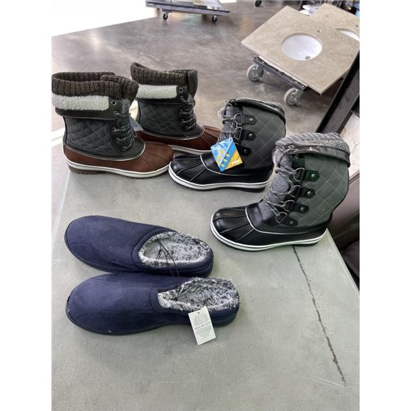 2 NEW WOMENS SIZE 6 WINTER BOOTS AND SLIPPERS