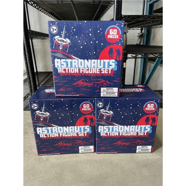 3 SETS OF ASTRONAUTS ACTION FIGURE SETS 60 PIECES PER BOX