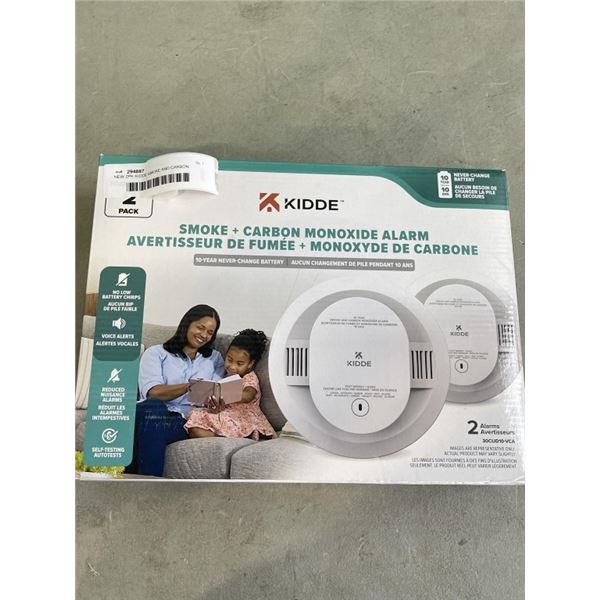 NEW 2PK KIDDE SMOKE AND CARBON MONOXIDE ALARMS