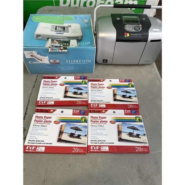 CANON AND EPSON PHOTO PRINTERS WITH PHOTO PAPER