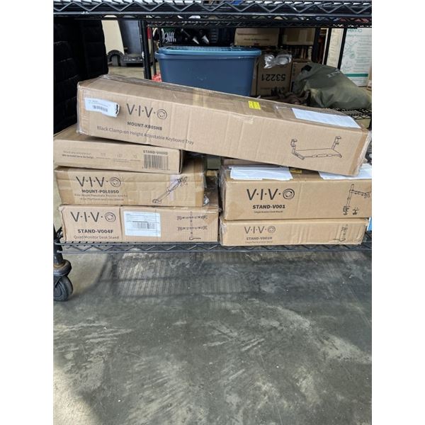 LOT OF ASSORTED VIVO MOUNTS AND STANDS