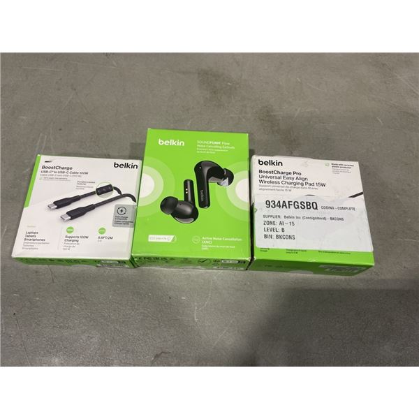 BELKIN SOUNDFORM FLO NOISE CANCELLING EARBUDS , BELKIN BOOSTCHARGE PRO UNIVERSAL EASY ALIGN WIRELESS