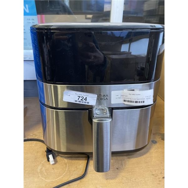AS NEW ULTIMA COSA DIGITAL 5.2QT AIR FRYER - TESTED WORKING, RETAIL $219
