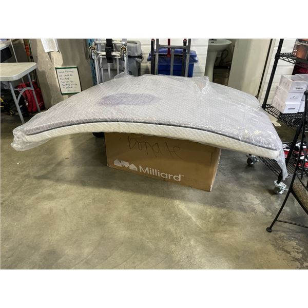 AS NEW MILLIARD METAL BEDFRAME AND MEMORY FOAM MATTRESS