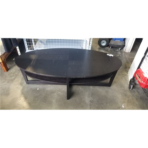 2 TIER BLACK OVAL COFFEE TABLE