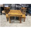 Image 1 : SOLID RUSTIC PINE DINETTE TABLE AND 2 CHAIRS, GOOD CONDITION