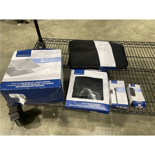 ERGONOMIC LAPTOP STAND AND15" LAPTOP SLEEVE AND MOUSE PAD WITH WRIST REST AND HDMI TO DVI-D MONITOR 