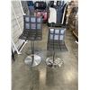 Image 1 : 2 GREY LEATHER LOOK BAR STOOLS