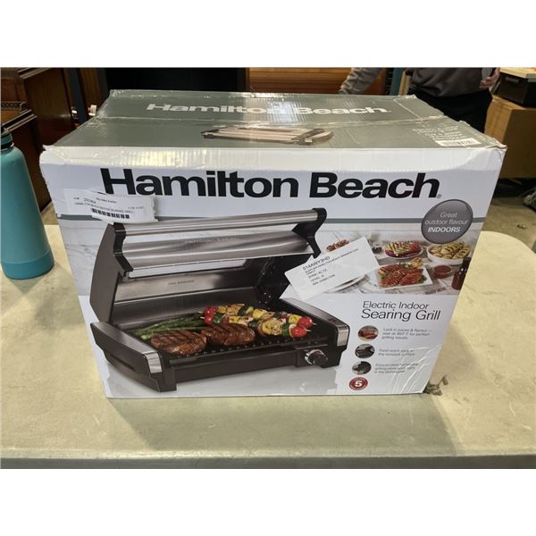 HAMILTON BEACH INDOOR SEARING GRILL - TESTED WORKING, RETAIL $159