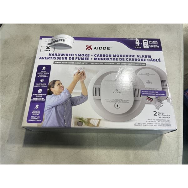 NEW 2PK HARDWIRE KIDDE SMOKE AND CARBON MONOXIDE ALARMS