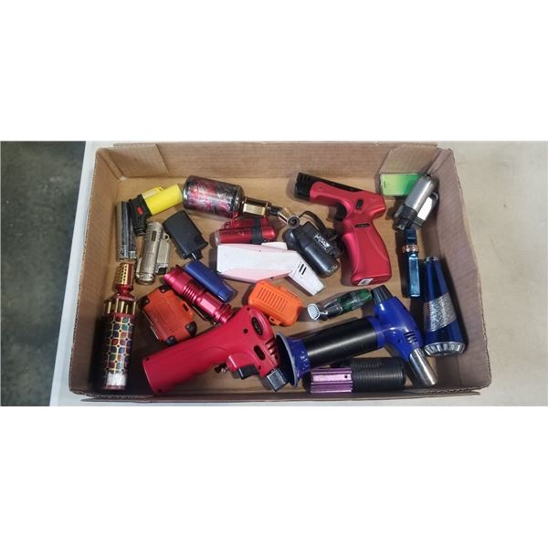 TRAY OF ASSORTRED BUTANE LIGHTERS