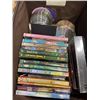 Image 4 : LEATHER BASKET OF ASSORTED DVDS AND DVD PLAYER