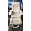 Image 1 : LEATHER RECLINING CHAIR AND OTTOMAN