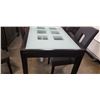 Image 3 : MODERN GLASS TOP DRAW LEAF DINING TABLE WITH 4 CHAIRS