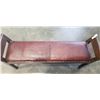 Image 2 : ANTIQUE BROWN LEATHER ENTRY BENCH