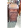 Image 2 : ANTIQUE PAIR OF NIGHTSTANDS, RESTMORE FURNITURE VANCOUVER BC, REAR BRASS GALLERY, 4 DRAWERS