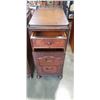 Image 3 : ANTIQUE PAIR OF NIGHTSTANDS, RESTMORE FURNITURE VANCOUVER BC, REAR BRASS GALLERY, 4 DRAWERS