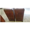 Image 4 : ANTIQUE PAIR OF NIGHTSTANDS, RESTMORE FURNITURE VANCOUVER BC, REAR BRASS GALLERY, 4 DRAWERS
