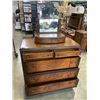 Image 3 : ANTIQUE RESTMORE FURNITURE VANCOUVER BC, DRESSER WITH BRASS CORNER GALLERY AND DRESSER TOP MIRROR WI