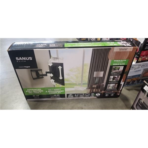 SANUS ELITE 42"-90" ADVANCED FULL MOTION 4D AND SHIFT TV WALL MOUNT, RETAIL $439