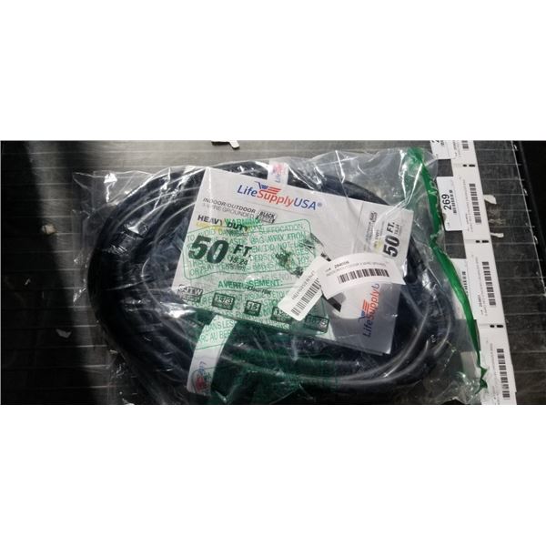 INDOOR/OUTDOOR 3 WIRE GROUNDED HEAVY DUTY LIGHTED 50FT 14AWG 15AMP 125VOLTS BLACK SERIES