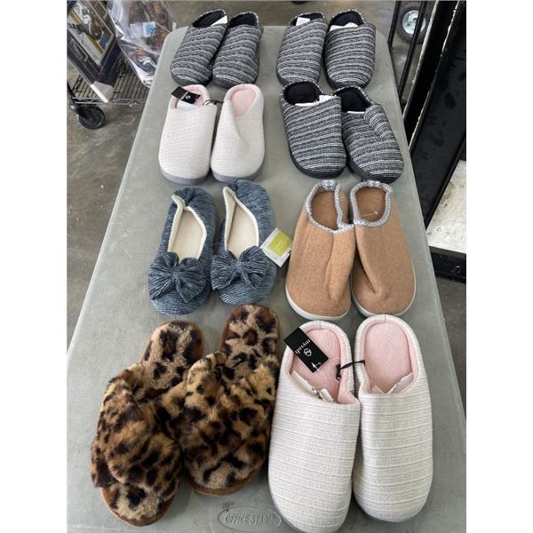 8 PAIRS OF NEW INDOOR/OUTDOOR SLIPPERS